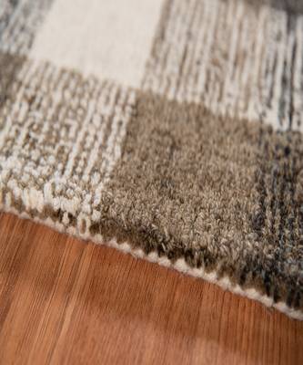 Khaki Wool Tartan 5X7.6 Feet  Hand-Tufted by Saraswati Global 2