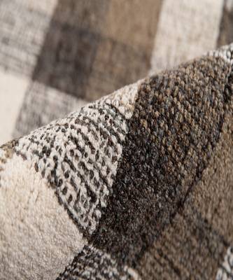 Khaki Wool Tartan 5X7.6 Feet  Hand-Tufted by Saraswati Global 3
