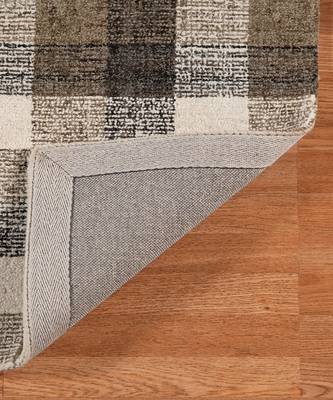 Khaki Wool Tartan 8X10 Feet  Hand-Tufted by Saraswati Global 3