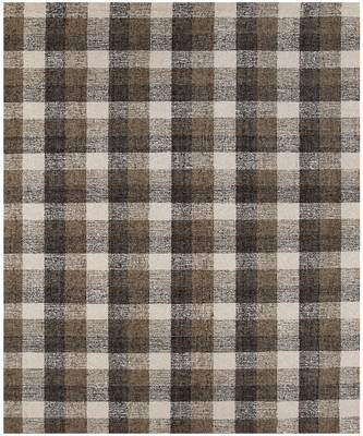 Khaki Wool Tartan 8X10 Feet  Hand-Tufted by Saraswati Global 6