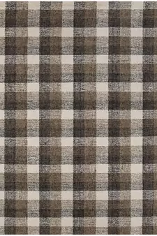 Khaki Wool Tartan 8X10 Feet  Hand-Tufted by Saraswati Global