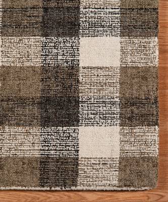 Khaki Wool Tartan 8X10 Feet  Hand-Tufted by Saraswati Global 7