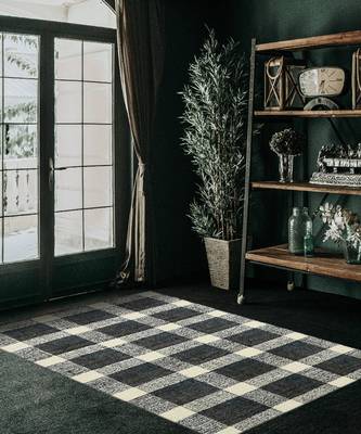 Charcoal Wool Tartan 3.6X5.6 Feet  Hand-Tufted by Saraswati Global 1
