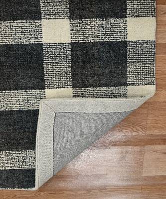 Charcoal Wool Tartan 5X7.6 Feet  Hand-Tufted by Saraswati Global 7