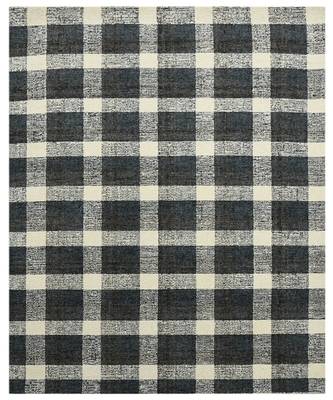 Charcoal Wool Tartan 8X10 Feet  Hand-Tufted by Saraswati Global 3