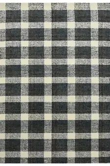 Charcoal Wool Tartan 8X10 Feet  Hand-Tufted by Saraswati Global