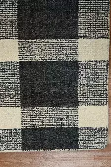 Charcoal Wool Tartan 8X10 Feet  Hand-Tufted by Saraswati Global