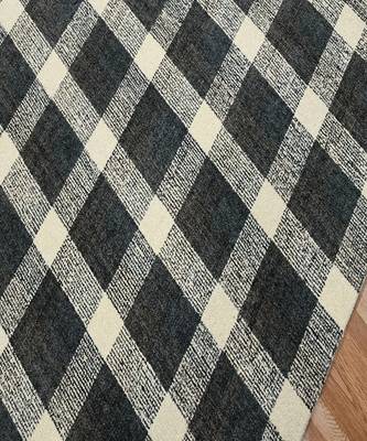 Charcoal Wool Tartan 8X10 Feet  Hand-Tufted by Saraswati Global 6