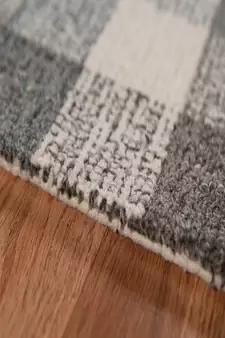 Dark Gray Wool Tartan 8X10 Feet  Hand-Tufted by Saraswati Global