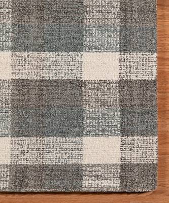 Dark Gray Wool Tartan 8X10 Feet  Hand-Tufted by Saraswati Global 4