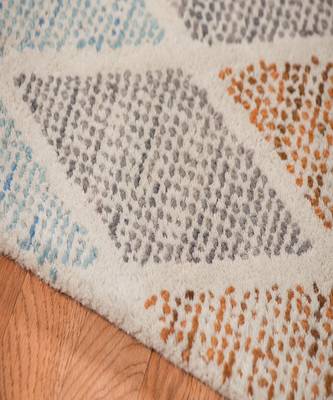 Aqua Wool Vector 7.6x9.6 Feet  Hand-Tufted by Saraswati Global 3