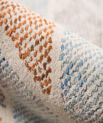 Aqua Wool Vector 7.6x9.6 Feet  Hand-Tufted by Saraswati Global 4