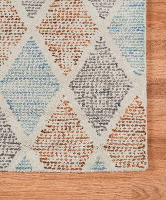 Aqua Wool Vector 7.6x9.6 Feet  Hand-Tufted by Saraswati Global 5