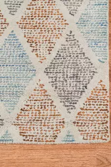 Aqua Wool Vector 7.6x9.6 Feet  Hand-Tufted by Saraswati Global
