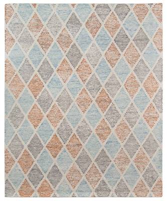 Aqua Wool Vector 7.6x9.6 Feet  Hand-Tufted by Saraswati Global 6