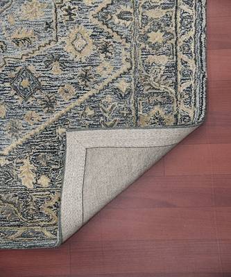 Steel Blue Woolviscose Vestige 3.6X5.6 Feet  Hand-Tufted by Saraswati Global 3