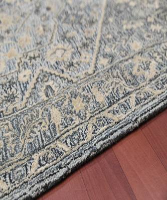 Steel Blue Woolviscose Vestige 3.6X5.6 Feet  Hand-Tufted by Saraswati Global 4