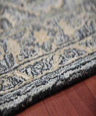 Steel Blue Woolviscose Vestige 3.6X5.6 Feet  Hand-Tufted by Saraswati Global 5