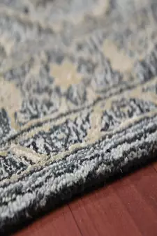 Steel Blue Woolviscose Vestige 3.6X5.6 Feet  Hand-Tufted by Saraswati Global