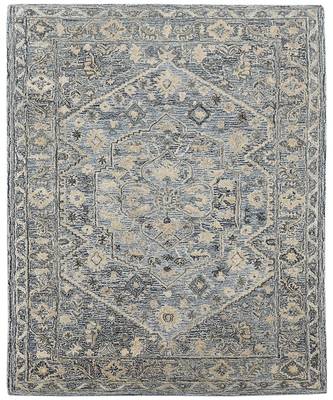 Steel Blue Woolviscose Vestige 3.6X5.6 Feet  Hand-Tufted by Saraswati Global 6