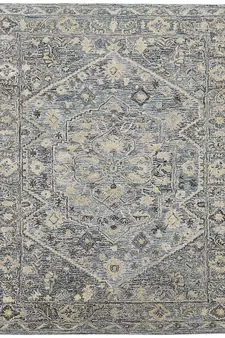 Steel Blue Woolviscose Vestige 3.6X5.6 Feet  Hand-Tufted by Saraswati Global
