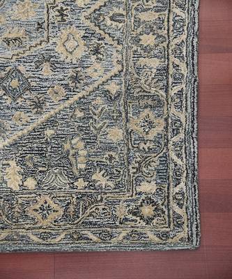 Steel Blue Woolviscose Vestige 3.6X5.6 Feet  Hand-Tufted by Saraswati Global 7