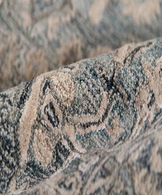 Steel Blue Woolviscose Vestige 5X7.6 Feet  Hand-Tufted by Saraswati Global 2