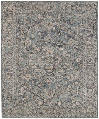 Steel Blue Woolviscose Vestige 8X10 Feet  Hand-Tufted by Saraswati Global 6