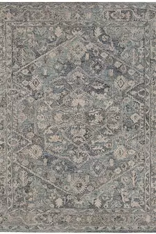 Steel Blue Woolviscose Vestige 8X10 Feet  Hand-Tufted by Saraswati Global
