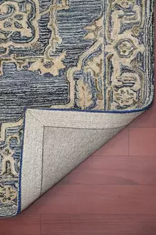Denim-Gray Woolviscose Vestige 3.6X5.6 Feet  Hand-Tufted by Saraswati Global