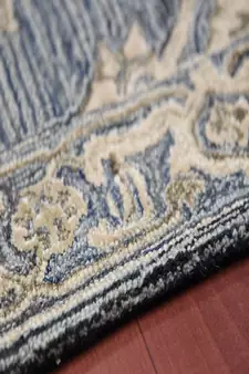 Denim-Gray Woolviscose Vestige 3.6X5.6 Feet  Hand-Tufted by Saraswati Global