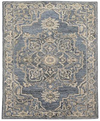 Denim-Gray Woolviscose Vestige 3.6X5.6 Feet  Hand-Tufted by Saraswati Global 6
