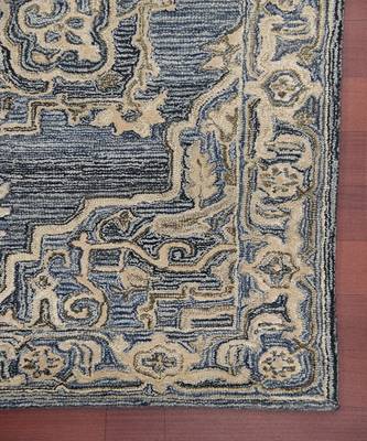 Denim-Gray Woolviscose Vestige 3.6X5.6 Feet  Hand-Tufted by Saraswati Global 7