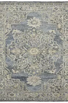 Denim-Gray Woolviscose Vestige 5X7.6 Feet  Hand-Tufted by Saraswati Global