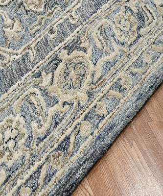 Denim-Gray Woolviscose Vestige 5X7.6 Feet  Hand-Tufted by Saraswati Global 4