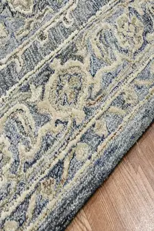 Denim-Gray Woolviscose Vestige 8X10 Feet  Hand-Tufted by Saraswati Global
