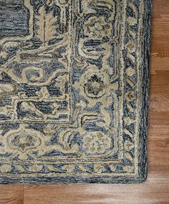 Denim-Gray Woolviscose Vestige 8X10 Feet  Hand-Tufted by Saraswati Global 5