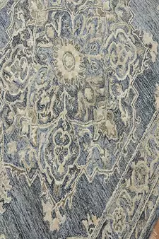 Denim-Gray Woolviscose Vestige 8X10 Feet  Hand-Tufted by Saraswati Global