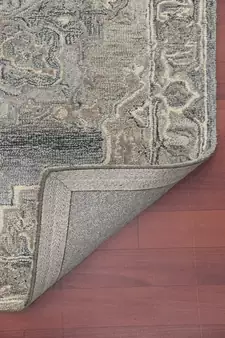 Gray Woolviscose Vestige 3.6X5.6 Feet  Hand-Tufted by Saraswati Global