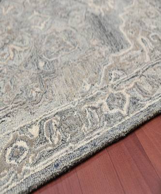 Gray Woolviscose Vestige 3.6X5.6 Feet  Hand-Tufted by Saraswati Global 4