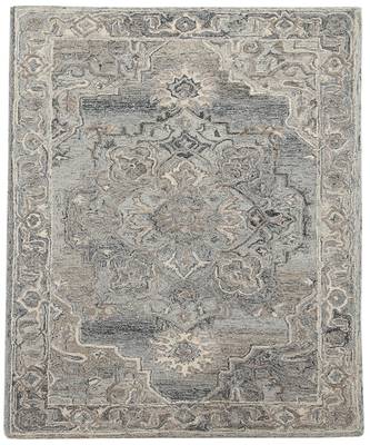 Gray Woolviscose Vestige 3.6X5.6 Feet  Hand-Tufted by Saraswati Global 6