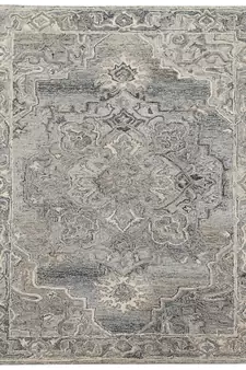 Gray Woolviscose Vestige 3.6X5.6 Feet  Hand-Tufted by Saraswati Global