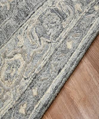 Gray Woolviscose Vestige 5X7.6 Feet  Hand-Tufted by Saraswati Global 4