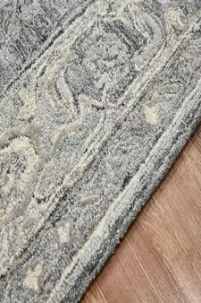 Gray Woolviscose Vestige 5X7.6 Feet  Hand-Tufted by Saraswati Global