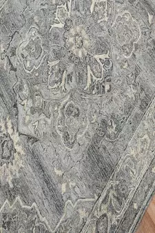 Gray Woolviscose Vestige 5X7.6 Feet  Hand-Tufted by Saraswati Global