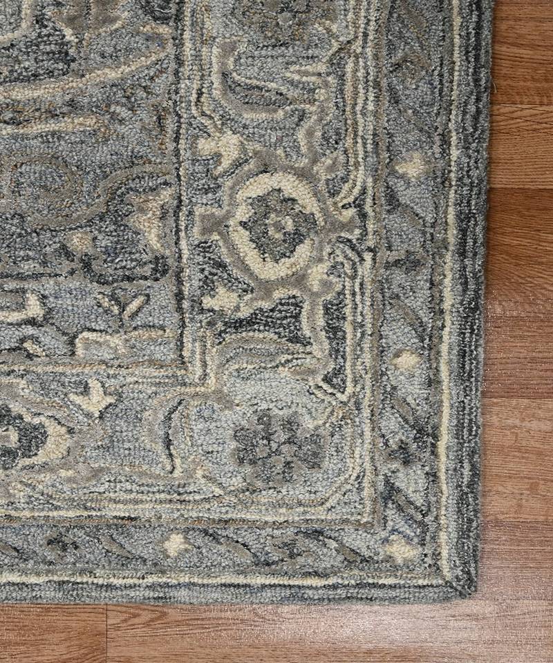 Gray Woolviscose Vestige 8X10 Feet  Hand-Tufted by Saraswati Global