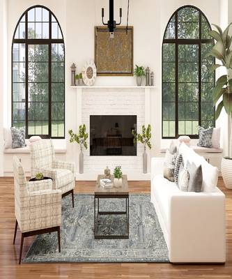 Gray Woolviscose Vestige 8X10 Feet  Hand-Tufted by Saraswati Global 1