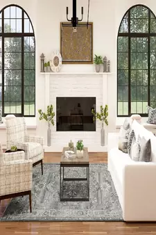 Gray Woolviscose Vestige 8X10 Feet  Hand-Tufted by Saraswati Global