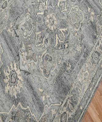 Gray Woolviscose Vestige 8X10 Feet  Hand-Tufted by Saraswati Global 6