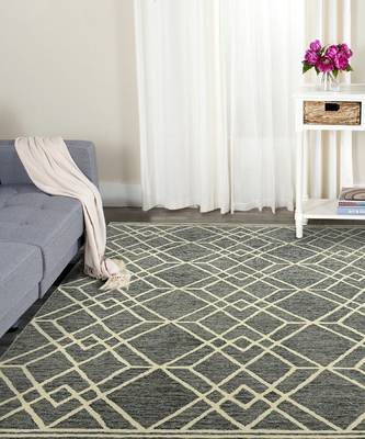 Gray Woolcotton Vista 4x6 Feet  Hand-Tufted by Saraswati Global 1